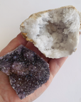 Clear Quartz Geode & Amethyst Druzy Duo 011*