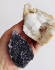 Clear Quartz Geode & Amethyst Druzy Duo 015*