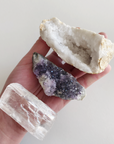 Clear Quartz, Danburite & Amethyst Trio 009