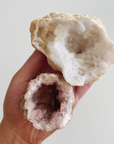 Clear Quartz & Pink Amethyst Geode Duo 044