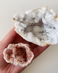 Clear Quartz Geode & Pink Amethyst Duo 050