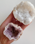 Clear Quartz Geode & Pink Amethyst Duo 049*