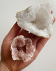 Clear Quartz Geode & Pink Amethyst Duo 045*